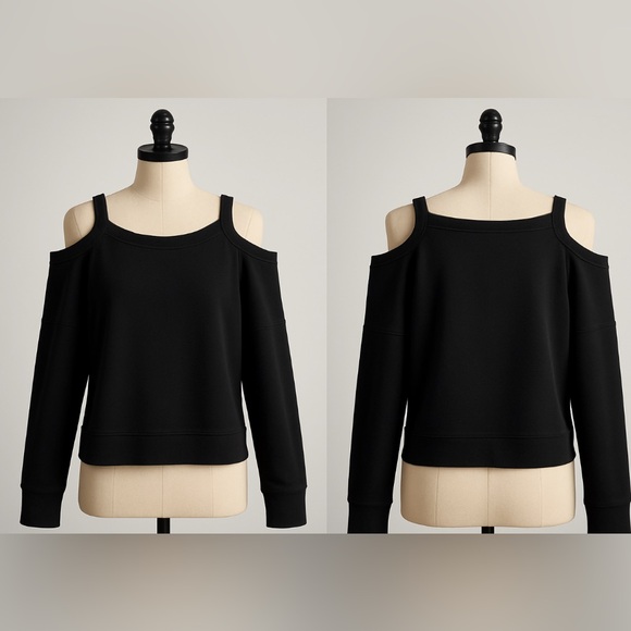 GAP Black Cold Shoulder Sweater Size Large - Picture 1 of 3